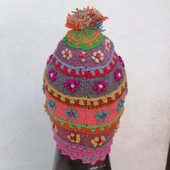 Chullo Beanie Hat Knitted Wool Winter Warm - Picture 3 of 8